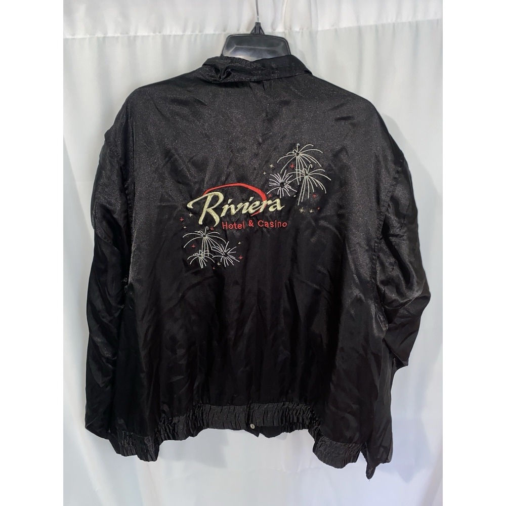 Vintage Riviera Hotel and Casino Las Vegas Size XL Black Satin Jacket